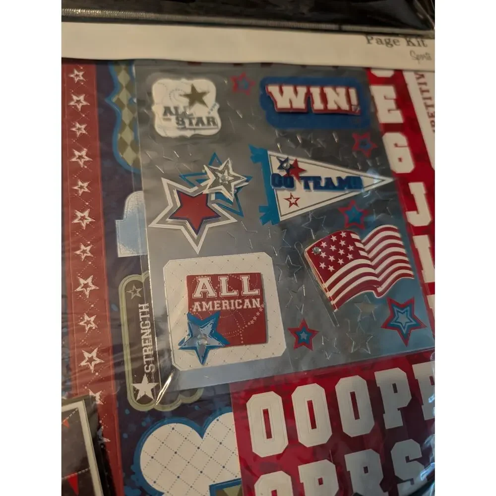 Colorbok Page Kit - Patriotic Sports Theme Scrapbook layout